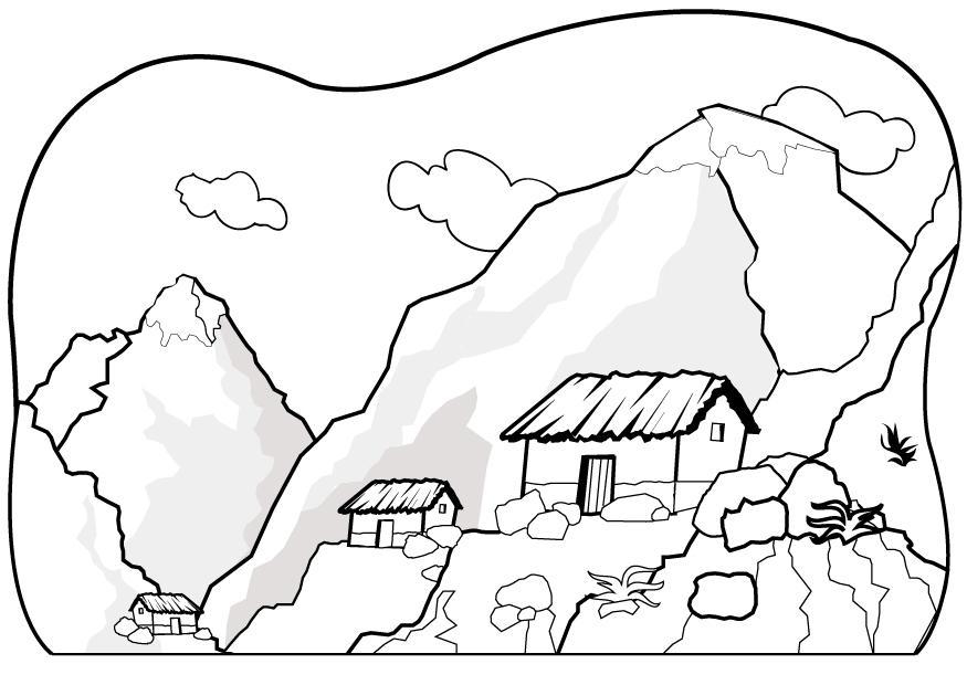 Fargeleggingsbilde fjell