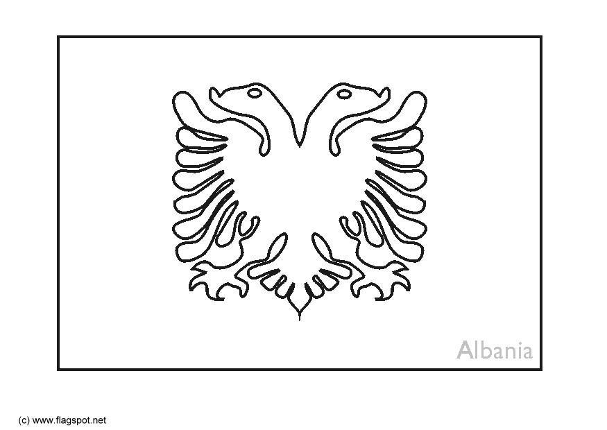 Fargeleggingsbilde flagg fra albania