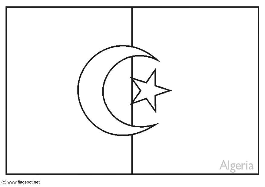 Fargeleggingsbilde flagg fra algerie