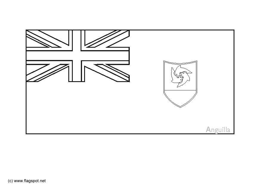 Fargeleggingsbilde flagg fra anguilla