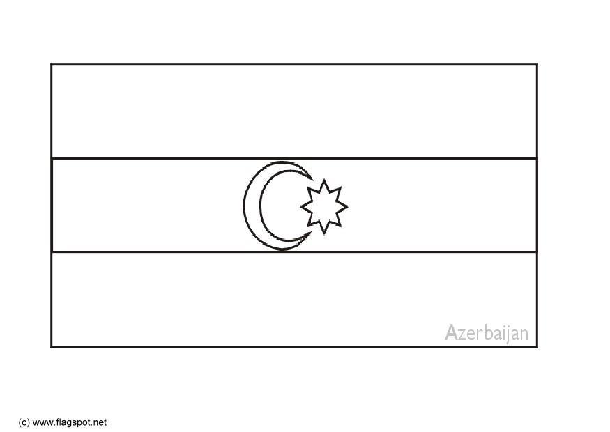 Fargeleggingsbilde flagg fra aserbadjan