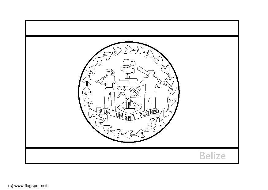 flagg fra belize Fargeleggingsbilde flagg fra belize