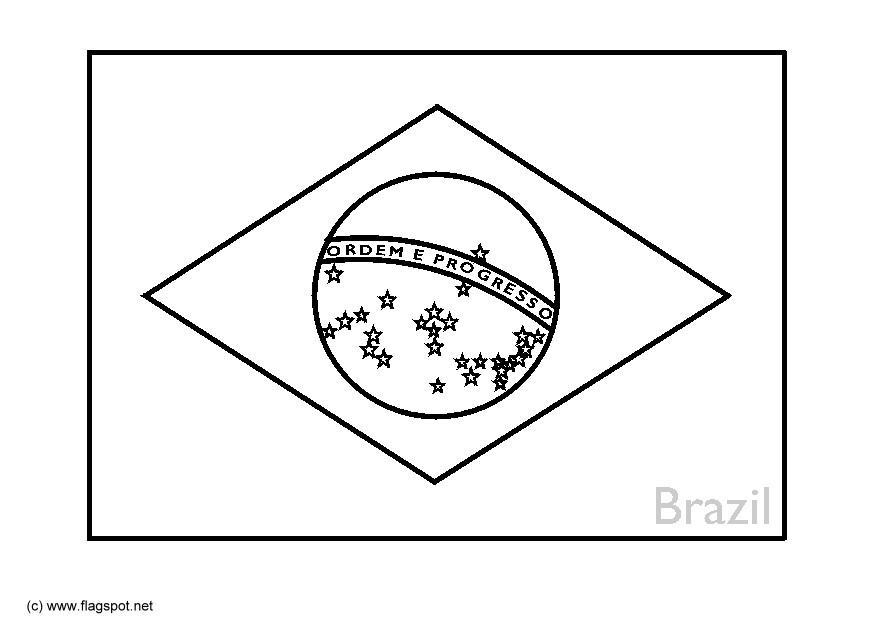 Fargeleggingsbilde flagg fra brasil