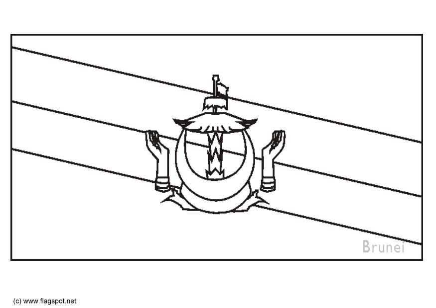 Fargeleggingsbilde flagg fra brunei