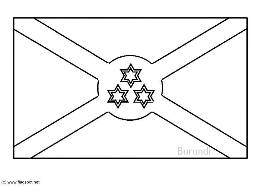Fargeleggingsbilde flagg fra burundi