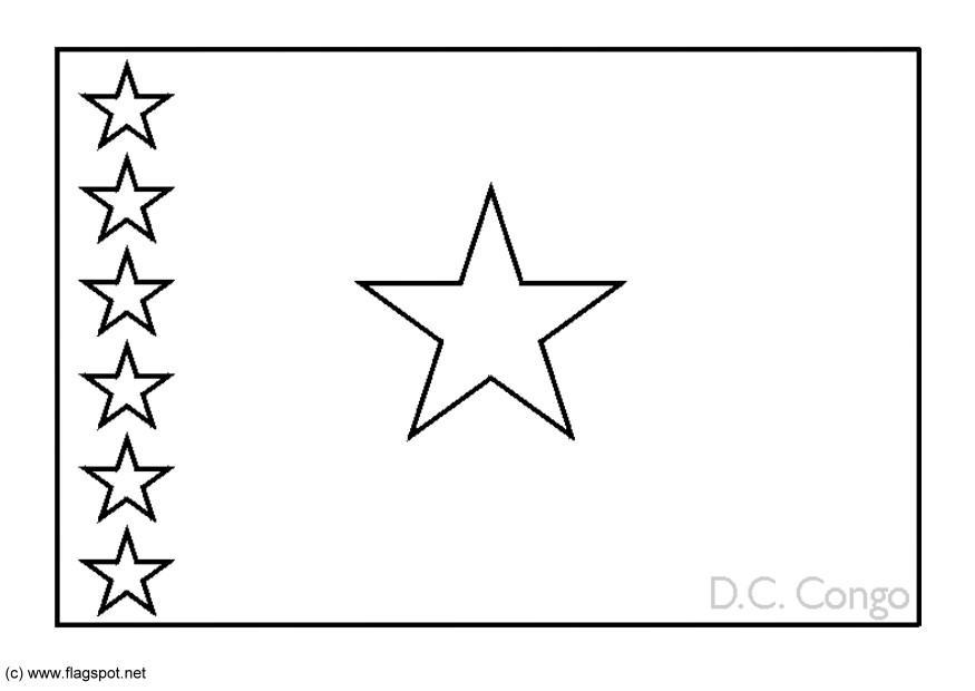 flagg fra den demokratiske republikk av kongo Fargeleggingsbilde flagg fra den demokratiske republikk av kongo