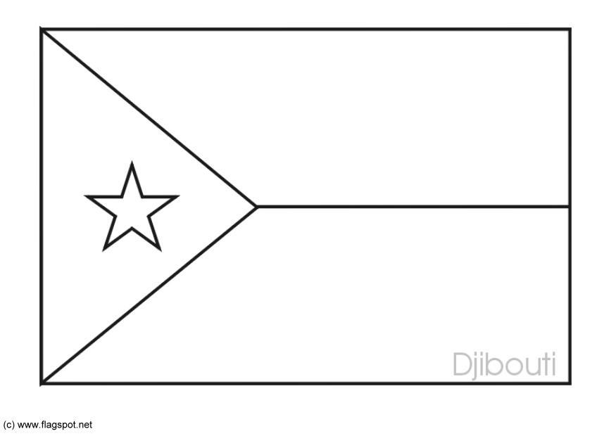 Fargeleggingsbilde flagg fra djibouti