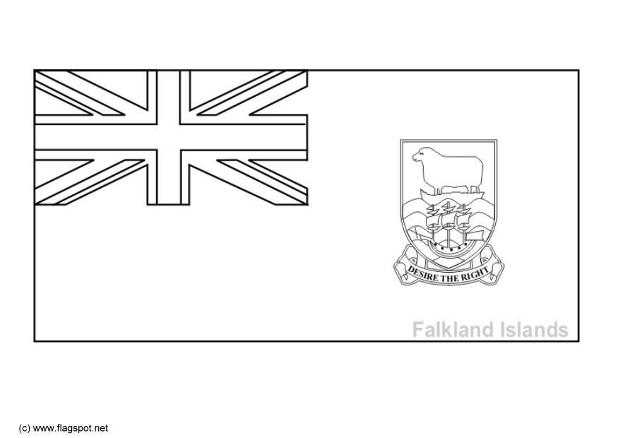 Fargeleggingsbilde flagg fra falklandsA¸yene