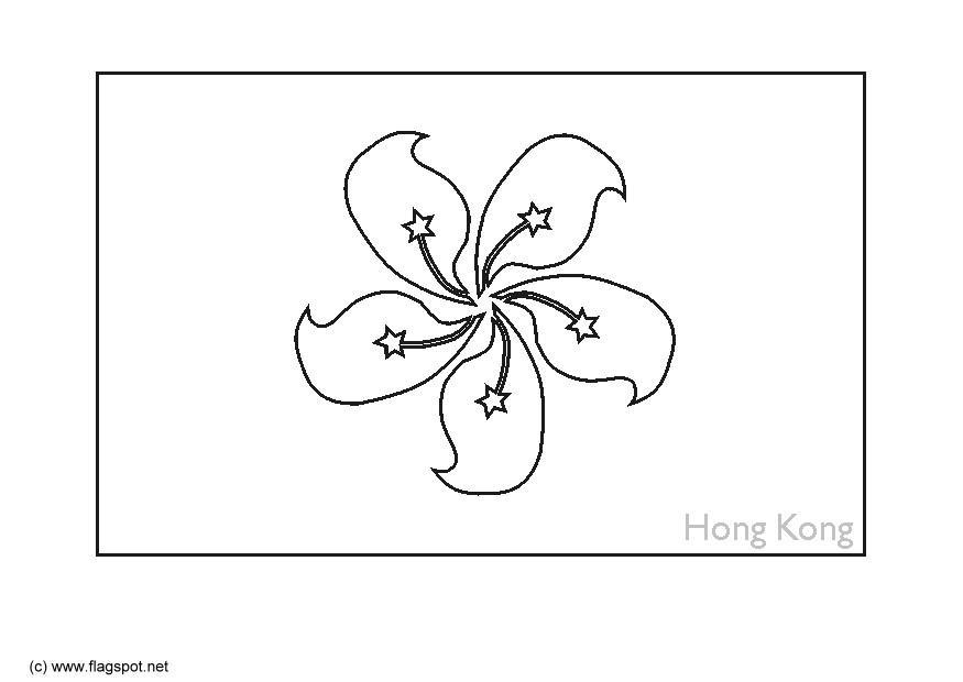 Fargeleggingsbilde flagg fra hongkong