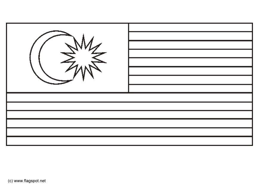 Fargeleggingsbilde flagg fra malaysia