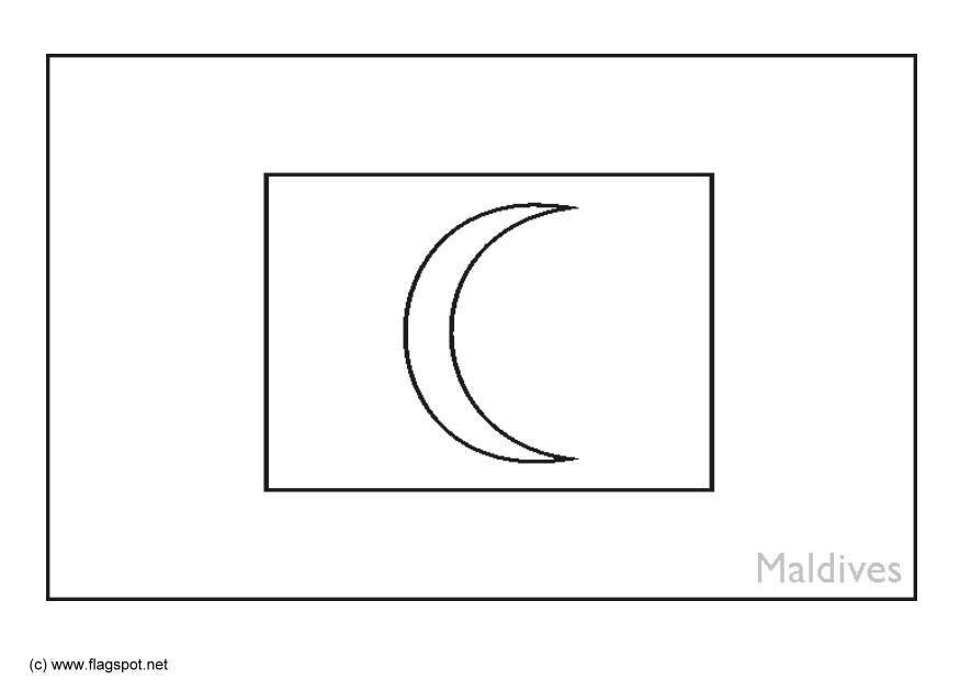 Fargeleggingsbilde flagg fra maldivene