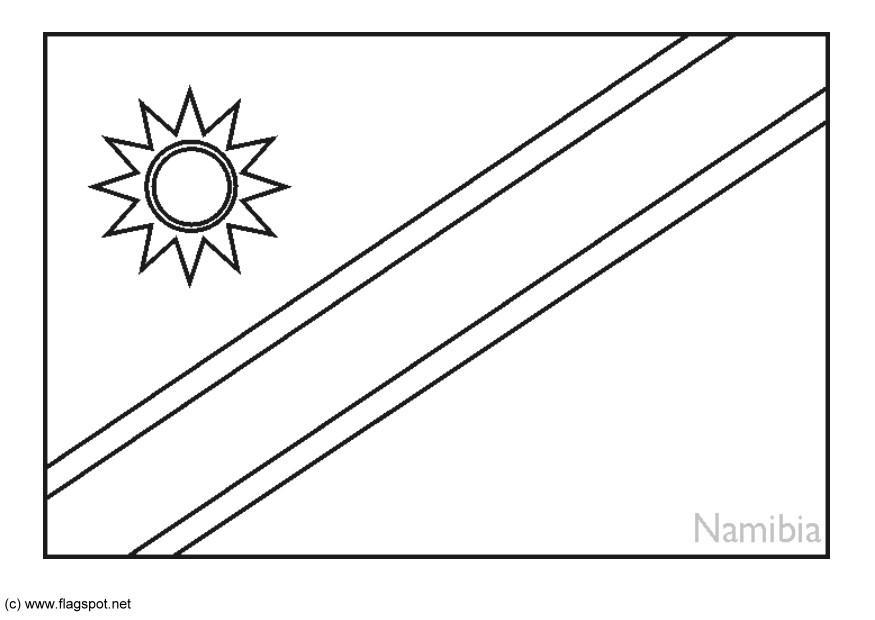 flagg fra namibia Fargeleggingsbilde flagg fra namibia