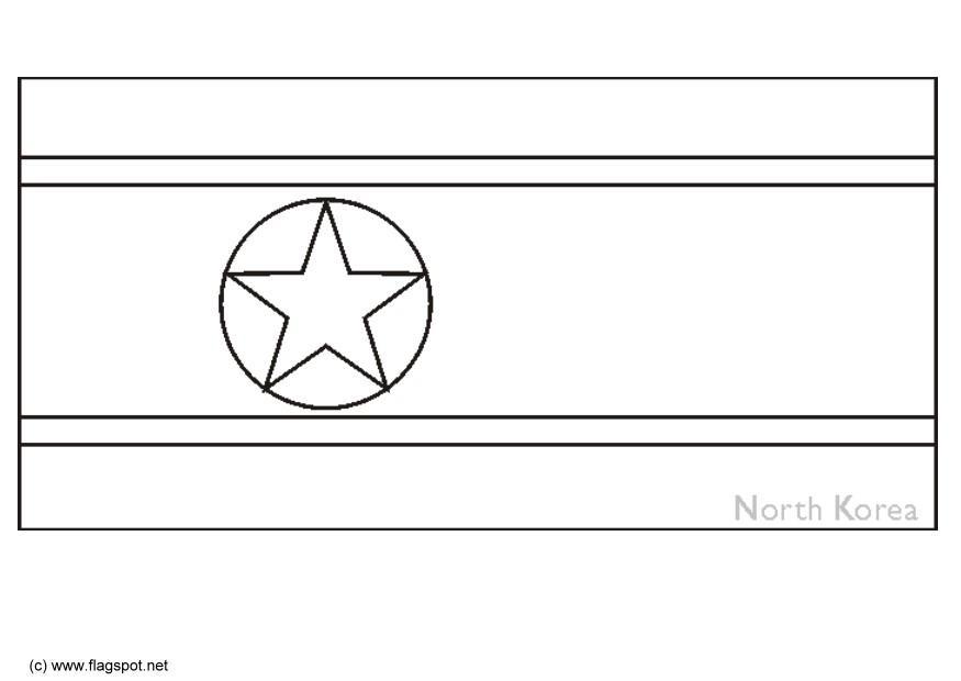 flagg fra nord-korea Fargeleggingsbilde flagg fra nord-korea