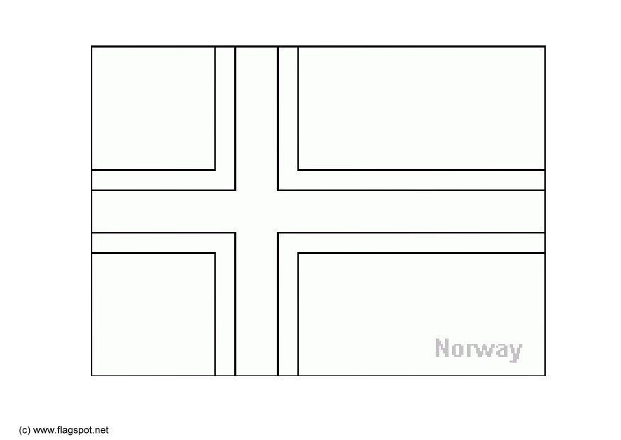 Fargeleggingsbilde flagg fra norge