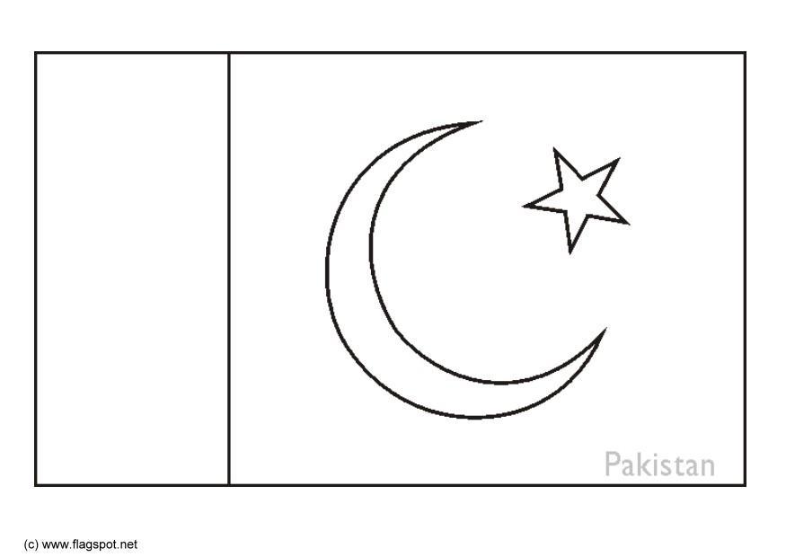 Fargeleggingsbilde flagg fra pakistan