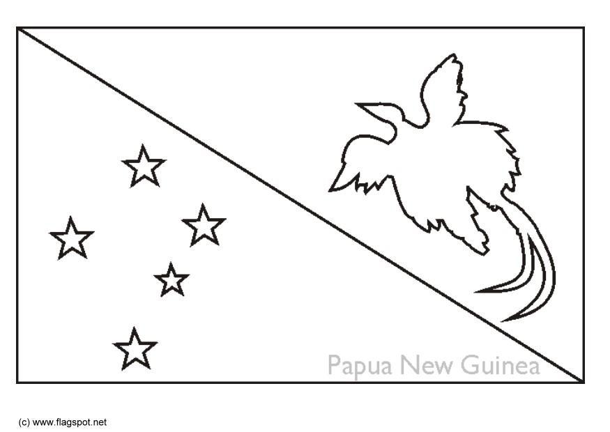 Fargeleggingsbilde flagg fra papua ny-guinea