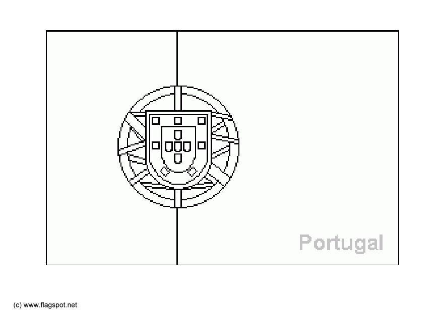 Fargeleggingsbilde flagg fra portugal