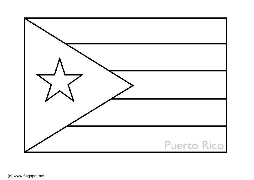 Fargeleggingsbilde flagg fra puerto rico