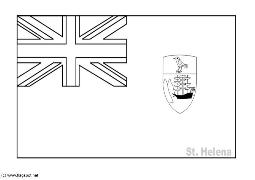 Fargeleggingsbilde flagg fra st. helena