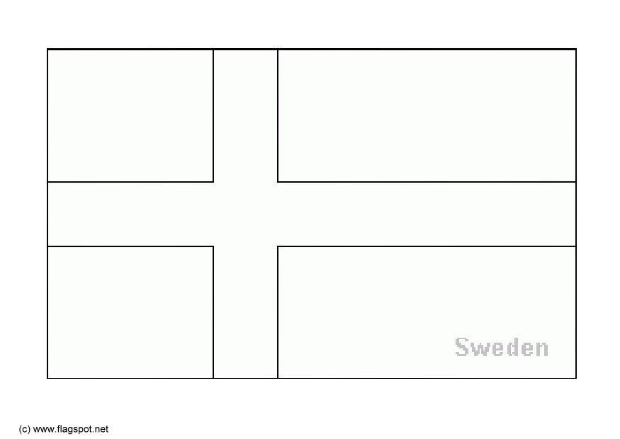 Fargeleggingsbilde flagg fra sverige