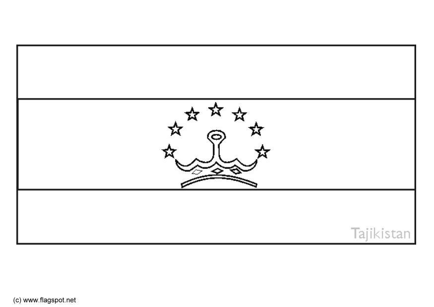 Fargeleggingsbilde flagg fra tadsjikistan
