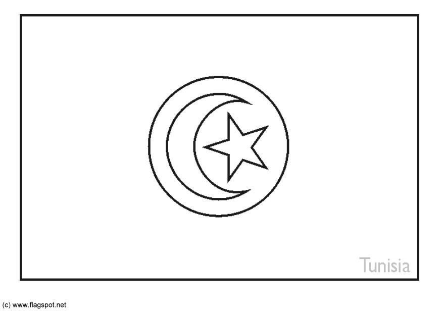 Fargeleggingsbilde flagg fra tunisia