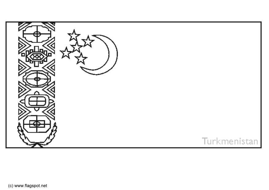 flagg fra turkmenistan Fargeleggingsbilde flagg fra turkmenistan