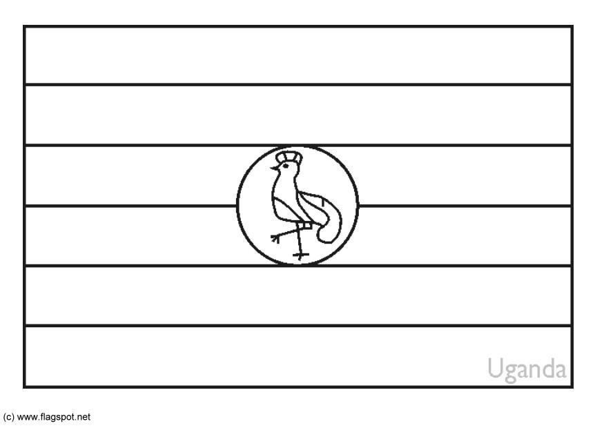flagg fra uganda Fargeleggingsbilde flagg fra uganda