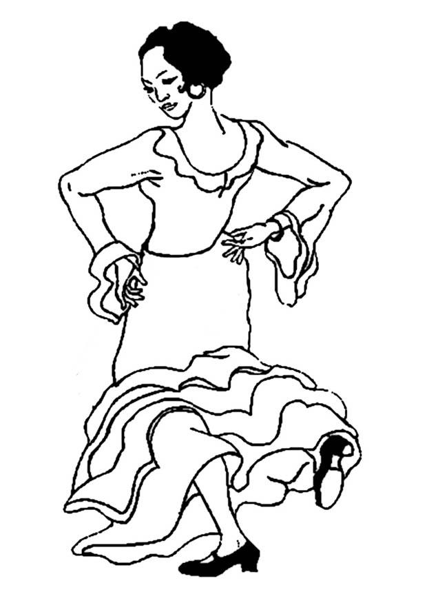 flamenco danser Fargeleggingsbilde flamenco danser