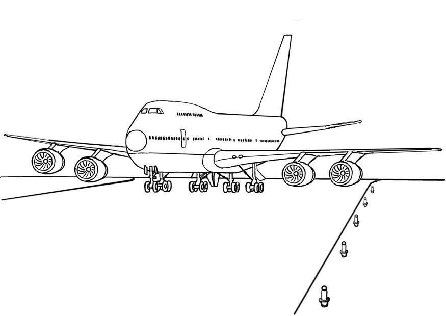 Fargeleggingsbilde fly 747