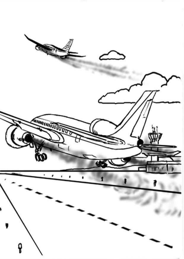 fly - forurensning Fargeleggingsbilde fly - forurensning