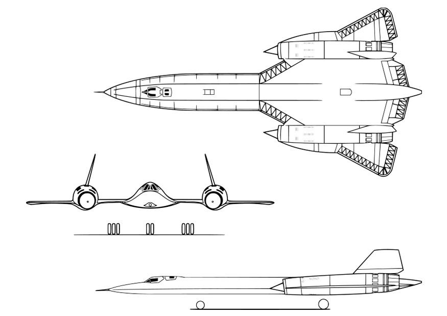 Fargeleggingsbilde fly - lockheed sr-71a