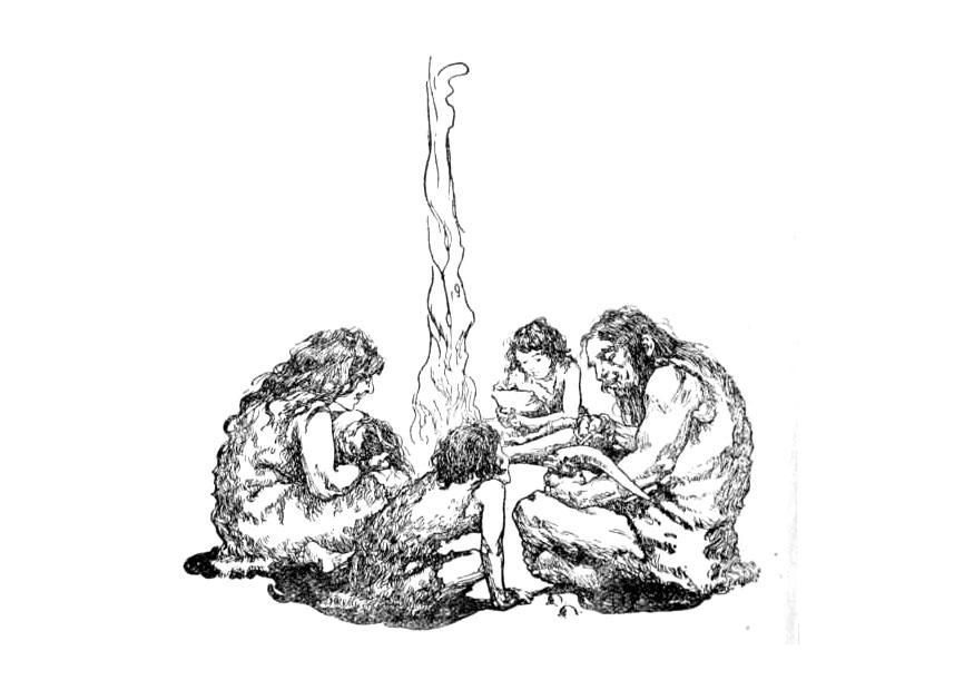 forhistorisk familie Fargeleggingsbilde forhistorisk familie