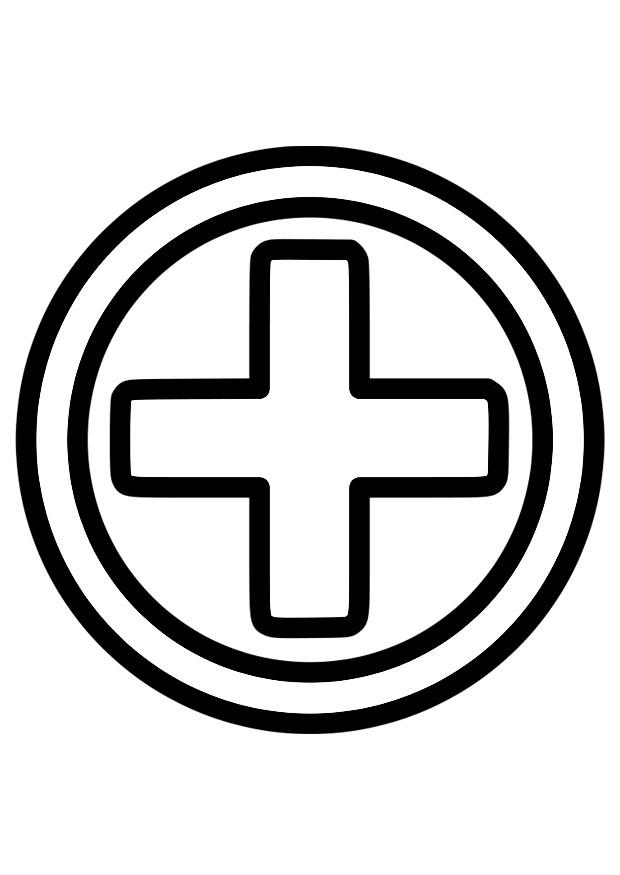 Fargeleggingsbilde fA¸rstehjelp ikon