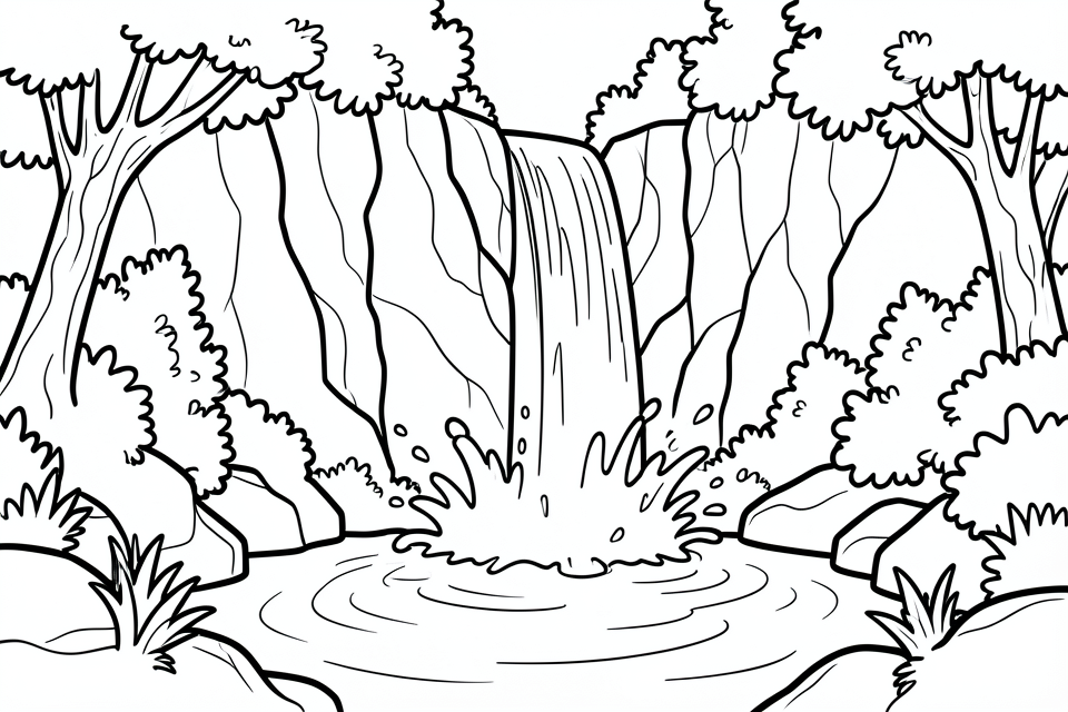 Fargeleggingsbilde foss