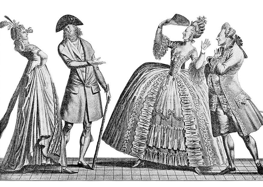 Fargeleggingsbilde fransk mote 1778