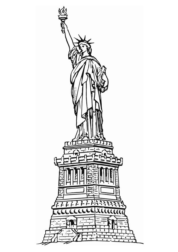 Fargeleggingsbilde frihetsgudinnen i new york