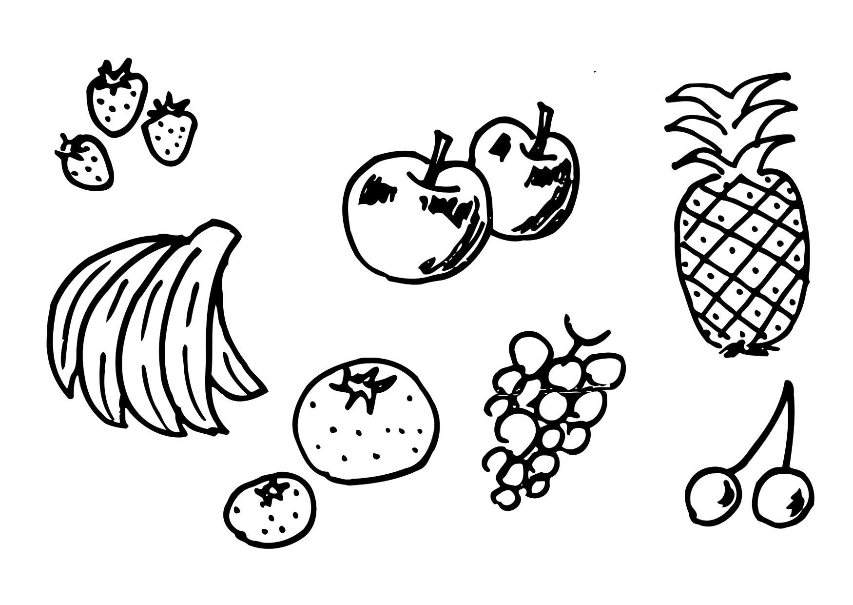 frukt Fargeleggingsbilde frukt