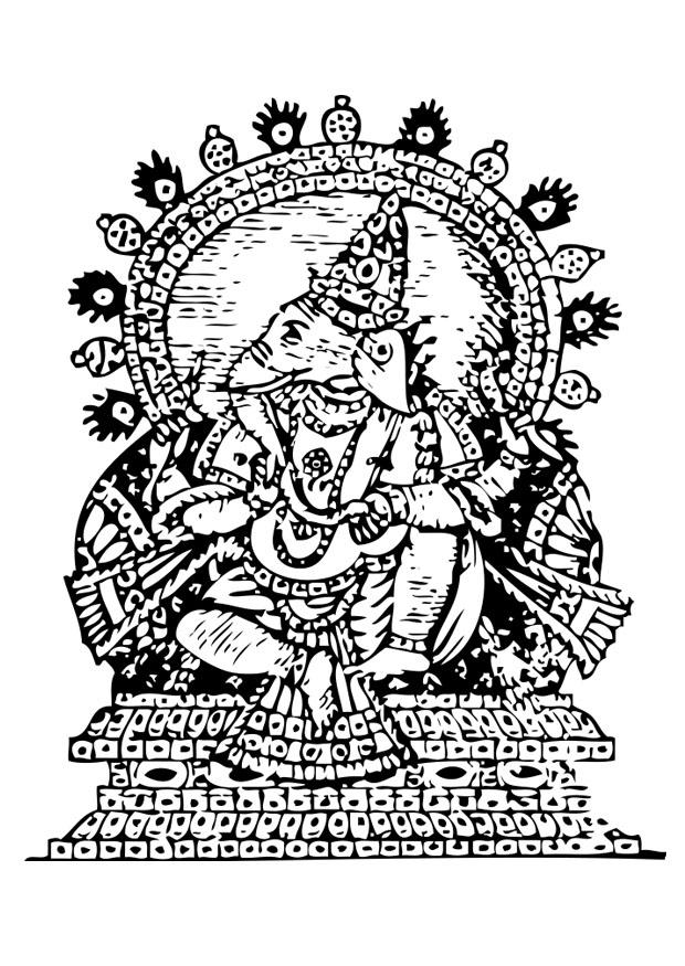 Fargeleggingsbilde ganesh