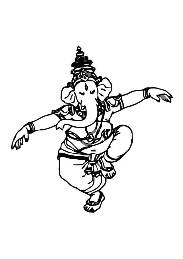 Fargeleggingsbilde ganesha