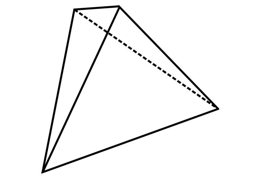 Fargeleggingsbilde geometrisk figur - tetrahedron