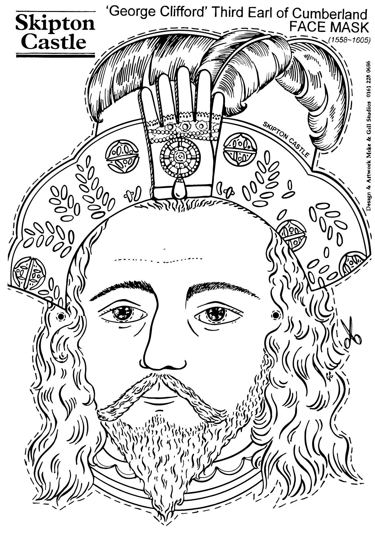 Fargeleggingsbilde george clifford, third earl of cumberland - face mask