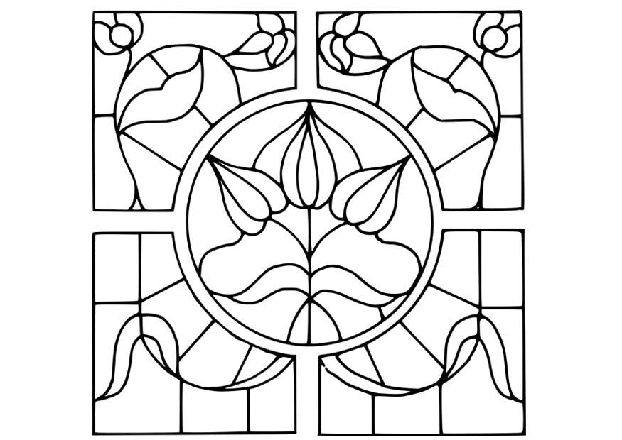 glass med blomstermotiv Fargeleggingsbilde glass med blomstermotiv