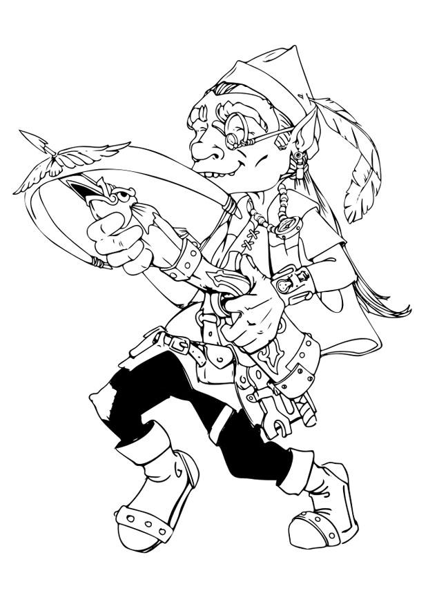 Fargeleggingsbilde gnome - gnom