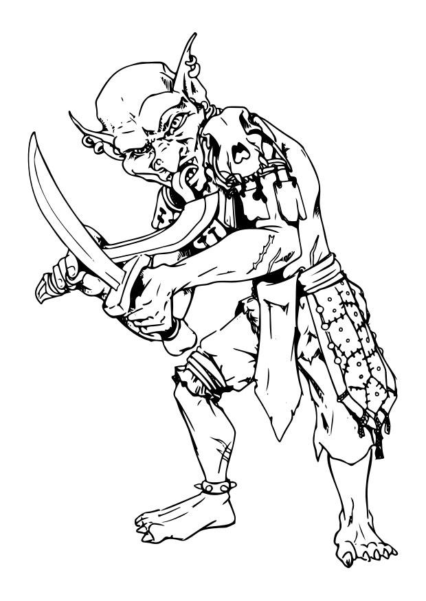 Fargeleggingsbilde goblin - jordplanter