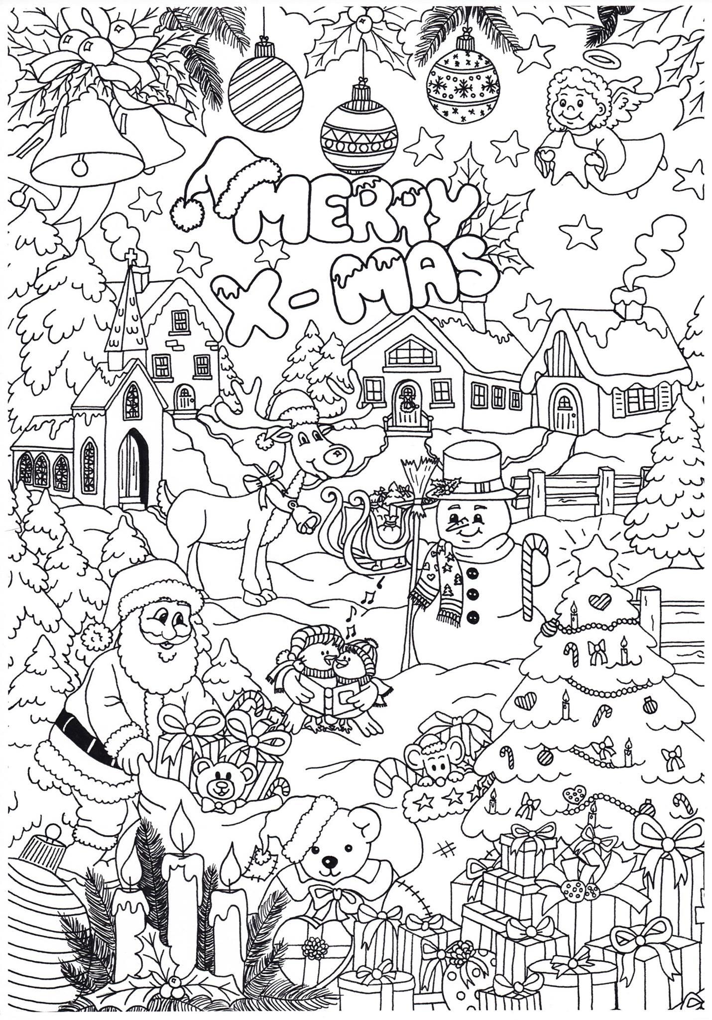 Fargeleggingsbilde god jul