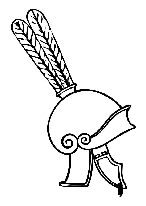 Fargeleggingsbilde gresk hjelm