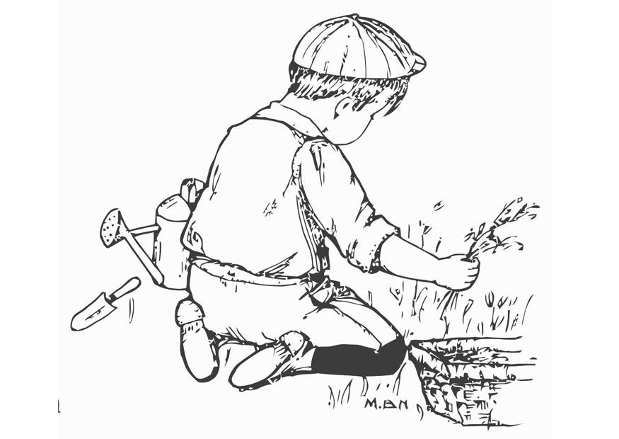 hagearbeid Fargeleggingsbilde hagearbeid