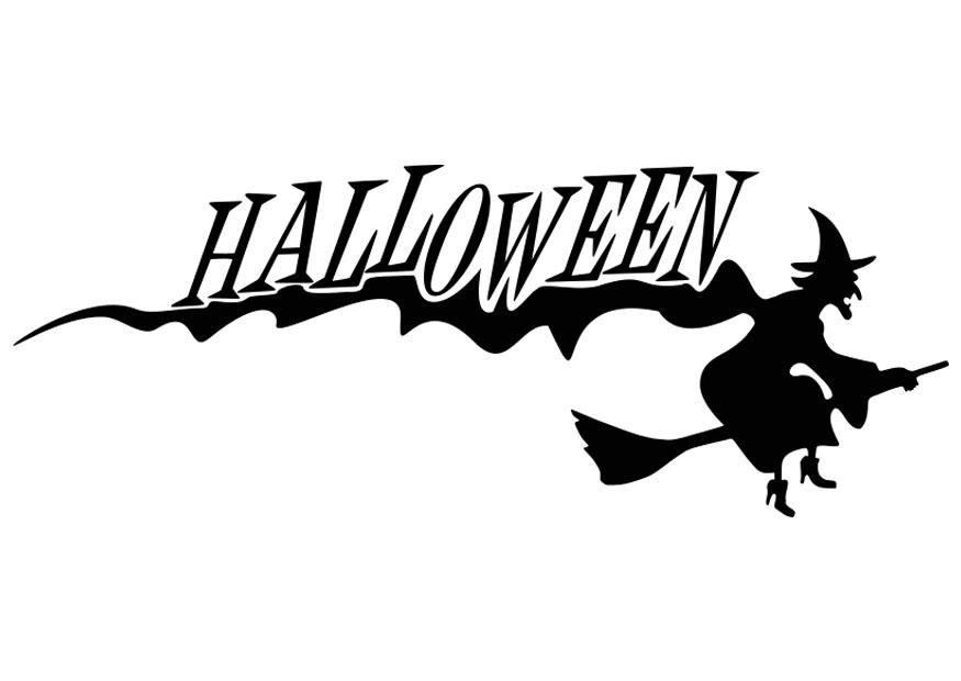 Fargeleggingsbilde halloween - heks