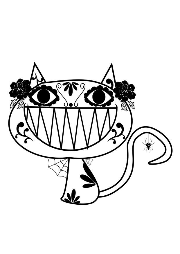 Fargeleggingsbilde halloween katt